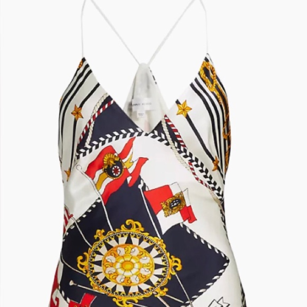 NWT Ronny Kobo Bethie Nautical Maxi Sundress Resort Wear Size M
